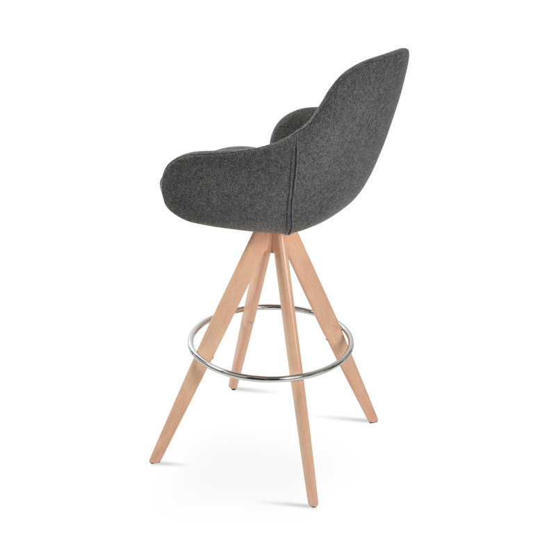 Tabouret Gazel, Brun, Tabouret de bar (siège d'une hauteur de 29,5 po), Gris foncé