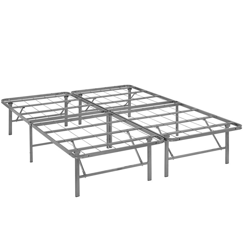 Modway Horizon Stainless Steel Bed Frame, Full, Silver