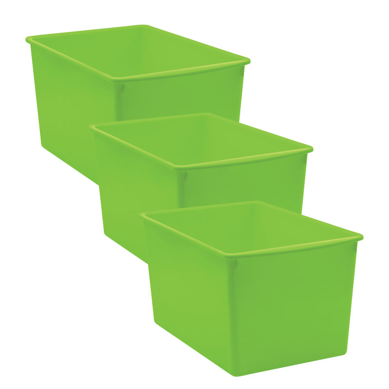 Rebrilliant Plastic Decorative Bin, Lime