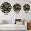 Feuilles tropicales noires et dorées II - horloge murale moderne-60328608