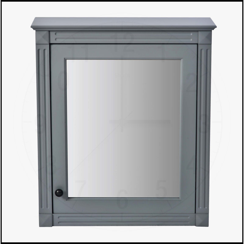 Armoire de salle de bain murale moderne avec tablettes réglables et miroir pour optimiser l'espace, Gris