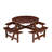 Durable 8-person Metal Wood Patio Dining Set, Rustic Round Design For Garden
