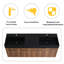 Meuble-lavabo mural 60 po avec lavabo, lavabo en résine noire à double rebord épais, ensemble KD-2094117508