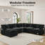 Canapé modulaire en chenille de 101,9 po en L avec repose-pieds mobile, canapé Cloud avec coussins en mousse et à ressorts, canapé modulaire 3 places pour le salon, la chambre à coucher, l’appartement-113244362