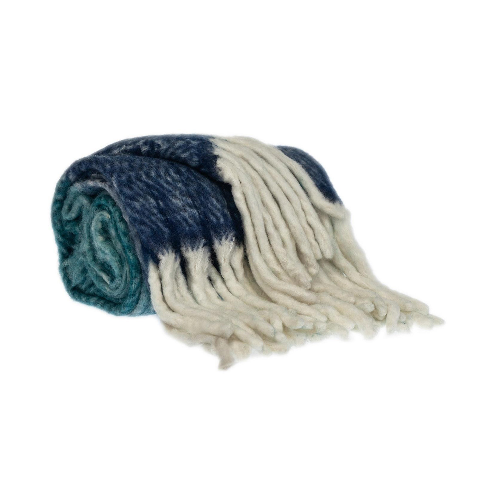 Ixia Knitted Throw Blanket, Blue