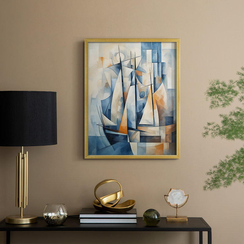 NAUTICAL Series CCCCLXXXXI - Reproduction encadrée de qualité supérieure - Prêt à être accroché - Aucun clou requis, Noir