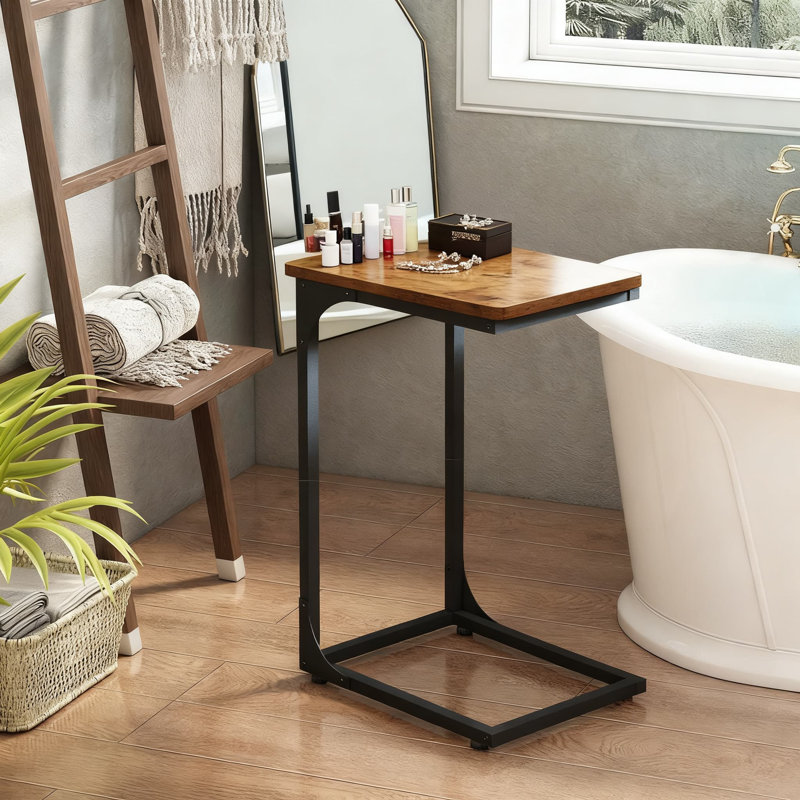 Ensemble de 2 tables de bout en C pour petites tables d'appoint peu encombrantes avec supports en métal robustes pour le salon et la chambre à coucher