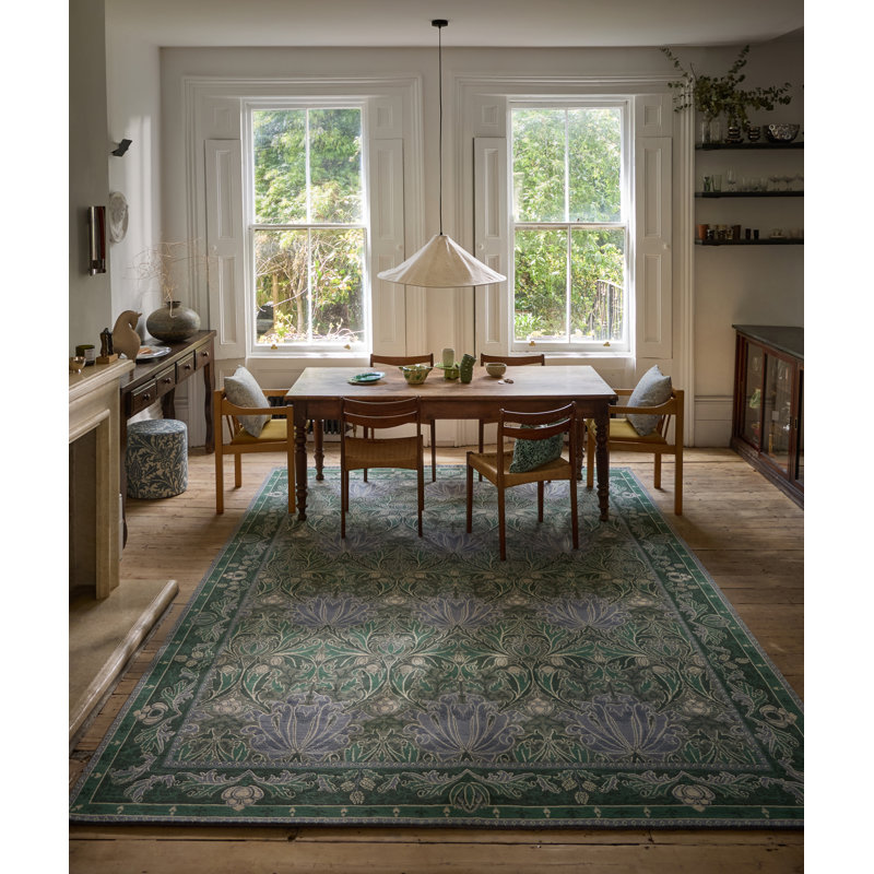 Helena Handmade Wool Floral Area Rug, Rectangle 6'7 x 9'8
