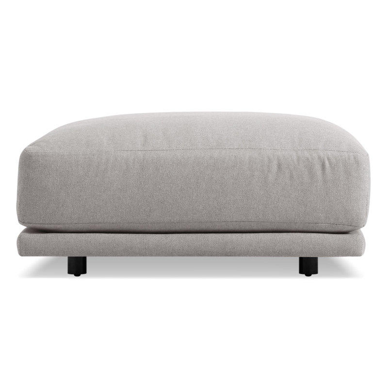 Sunday Upholstered Ottoman, Agnew Gray Textured Basketweave