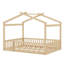 Structure de lit en bois avec clôture-709526562