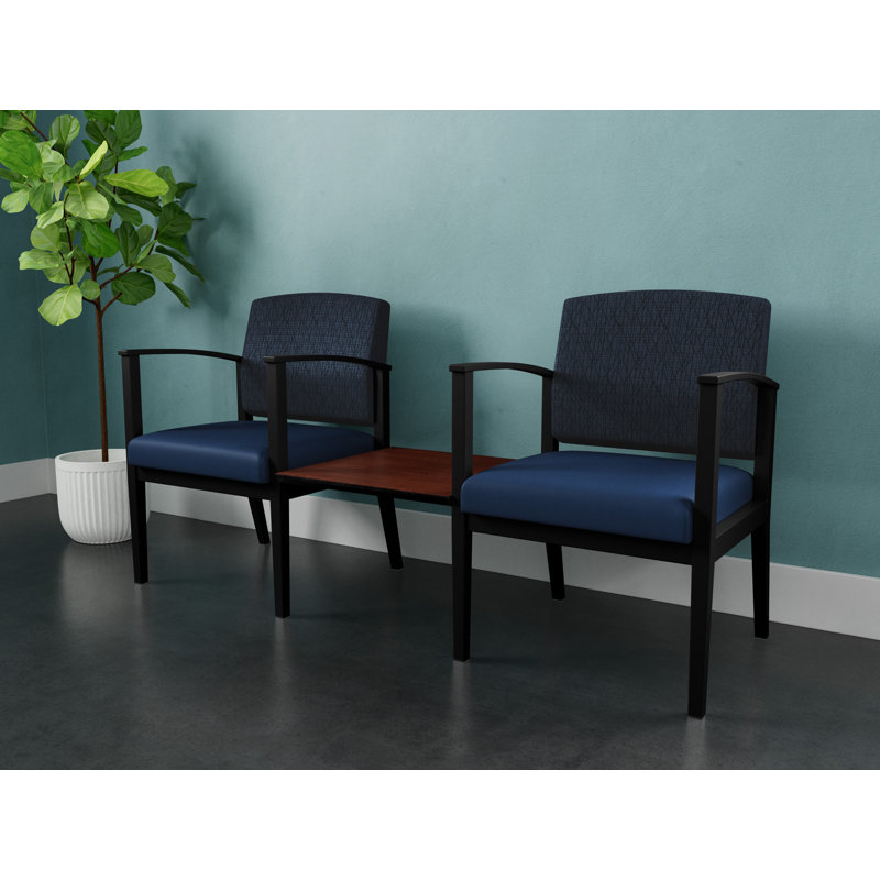 Structure tandem 2 places avec table centrale en acier Amherst, Cerise Canyon, Noir, Vinyle noir Patriot Plus