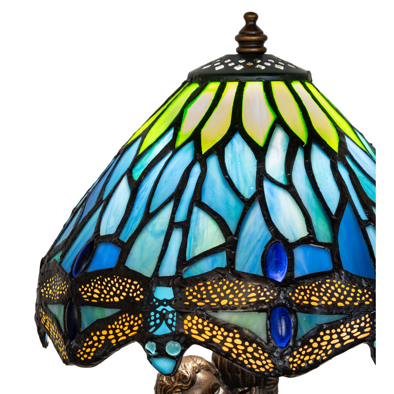 Lampe d'appoint 12 po, Bleu, vert et beige