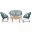 Ensemble de conversation d'extérieur 4 pièces avec causeuse, 2 chaises en rotin et 1 table basse-1672325000