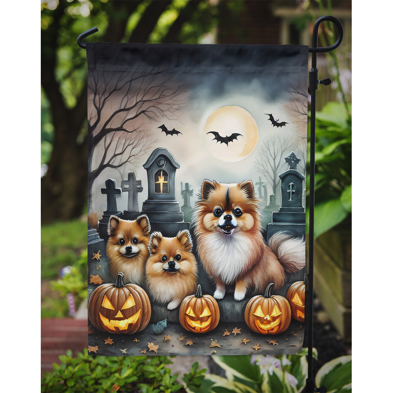 Drapeau de jardin d'Halloween effrayant de Poméranie
