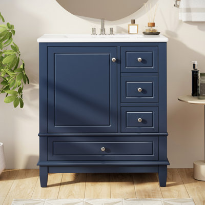 Meuble-lavabo simple 30 po avec plateau en céramique Daisy