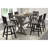 Gray Counter Height Solid Wood Dining Table, Accommodates 6 Individuals Rectangular Distressed Appearance, Seats