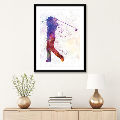 «Golfeur Swing Silhouette» par Paul Rommer - impression d'art graphique