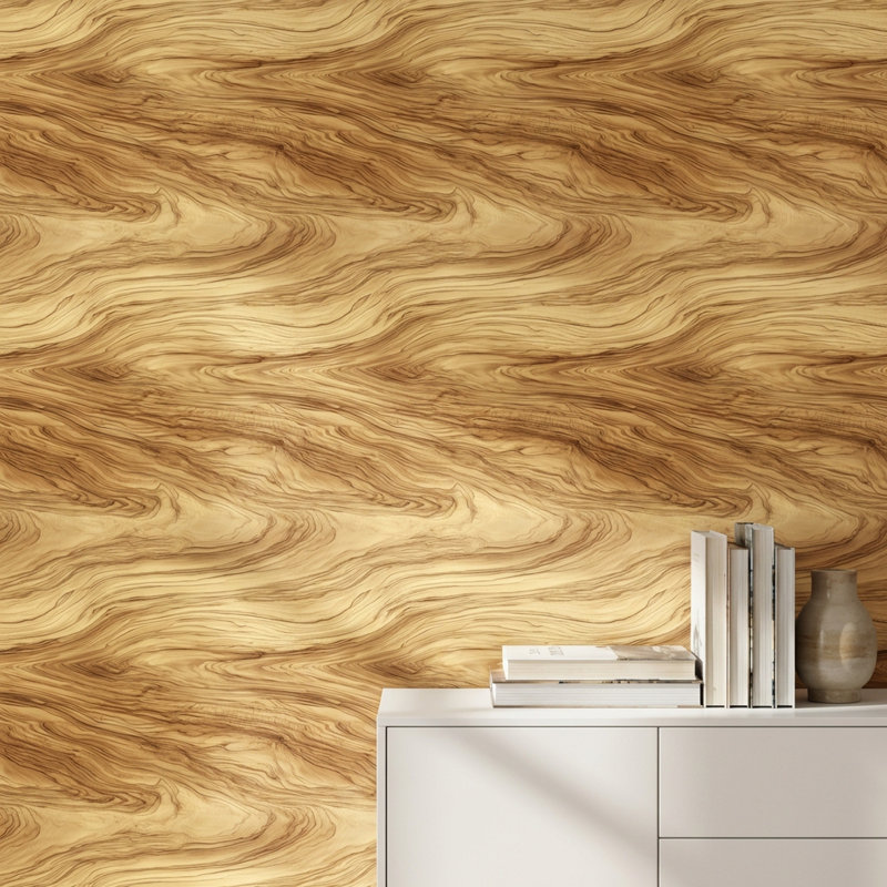 Papier peint en bois grain mural rustique, Peler et coller