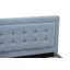 Ensemble de 2 pièces plateforme en bois pour chambre à coucher avec 1 très grand cadre et 1 table de bout - Fabrication fiable et durable - Tissu en lin beige brume-474823688-474823689