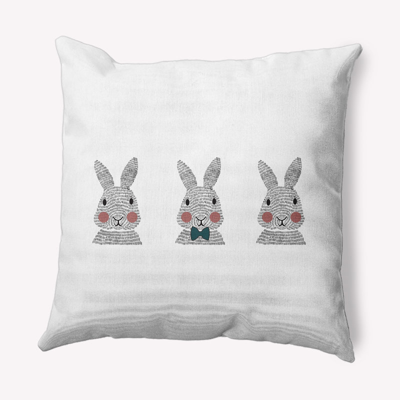 Housse et insert de coussin décoratif carré Bunny, Vert océan, 20 po x 20 po