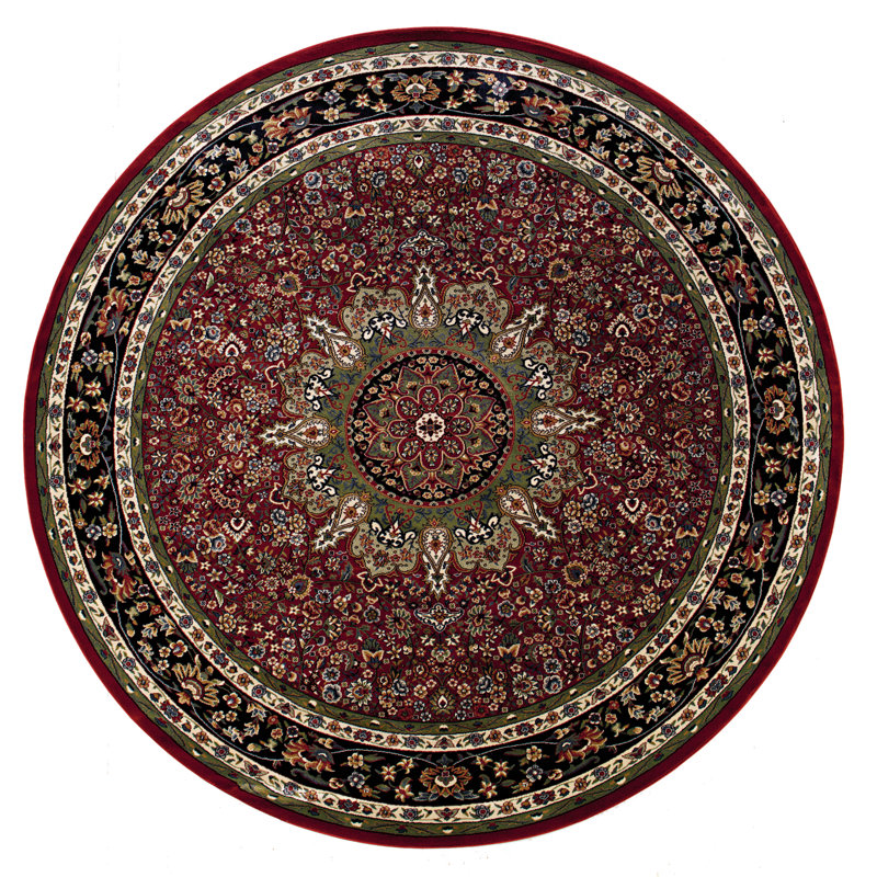 Tapis oriental rouge / bleu Shelburne, Rond 6 pi