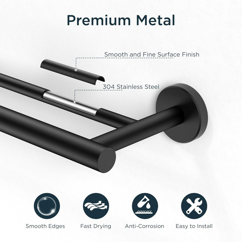 24 Inch Double Towel Racks for Bathroom
