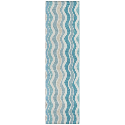 Machine Washable Indoor/Outdoor Skiljo ACN2342 Stripes Rug