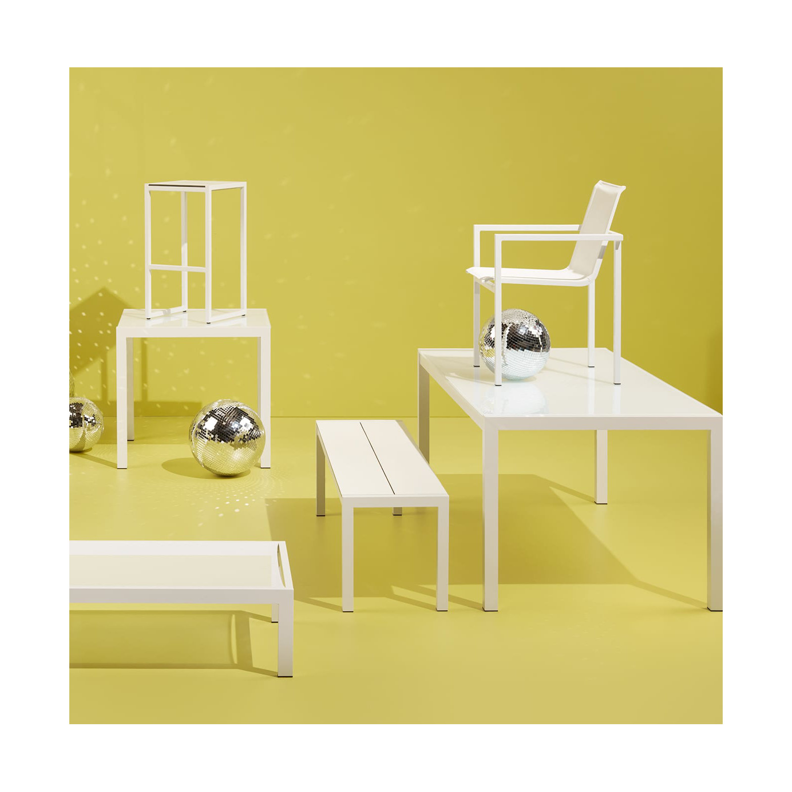 Skiff Premium All-Weather Wicker Outdoor Stacking Dining Armchair, White
