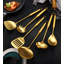 Ensemble d'ustensiles de cuisine 6 pièces en acier inoxydable pour la cuisine, comprenant une cuillère à rainures, une louche à soupe, une spatule et plus encore
