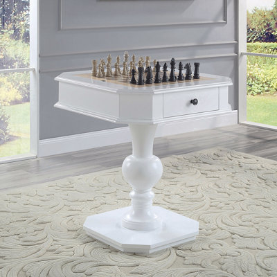Table de jeu blanche à 2 tiroirs