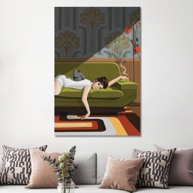 Waiting Game by ArtCatIllustrated - Wrapped Canvas Gallery-Wrapped Canvas Giclée, 152.4 cm H x 101.6 cm W
