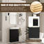  Ensemble de meuble-lavabo simple autoportant 23 po avec comptoir en céramique Derwent et support de rangement mural 12 po-647804749
