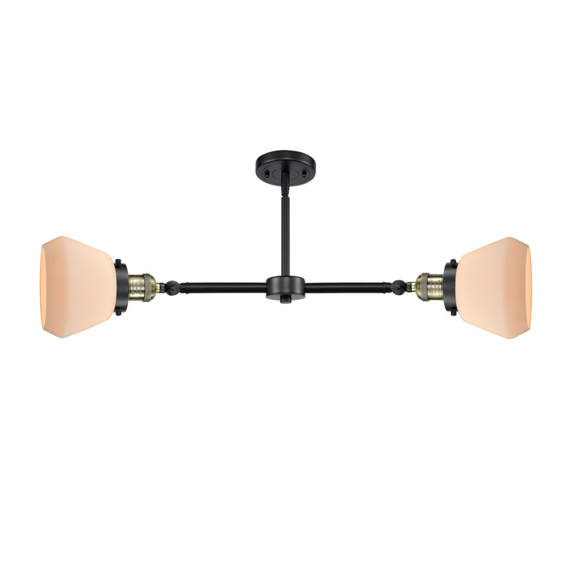 Chill 2 - Light Kitchen Island Pendant, Matte White Cased, 6 Watt Vinage LED Bulb, Black Antique Brass