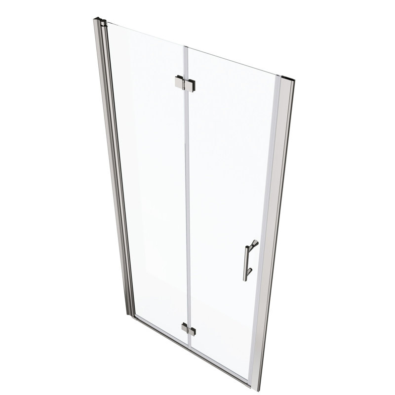 Porte de douche pivotante pour salle de bain avec verre - 1/4 po trempé, 72 en verre trempé à poignée en acier inoxydable, facile à installer