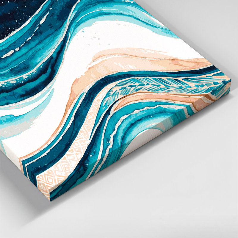 «Hawaiian Ocean Ripples», art mural sur toile beige, H 8 po x l 8 po