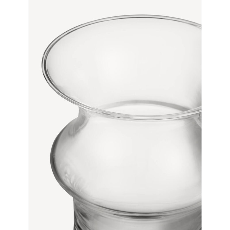 Pagod Handmade Glass Table Vase, Clear, 6.6" H x 5.9" W x 5.9" D