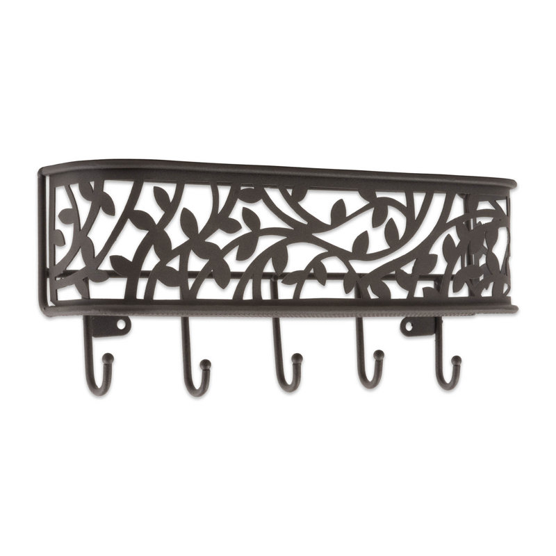 Courrier mural avec crochets clés Gace, H 3 po x l 11 po x P 2,25 po, Bronze