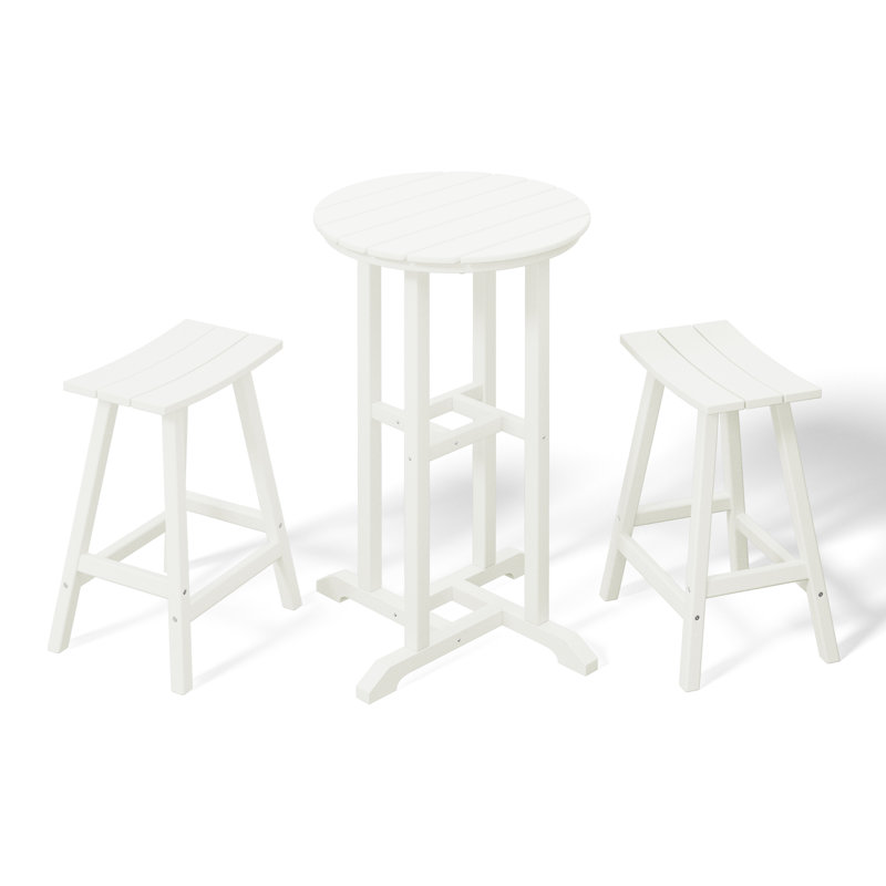 Tabouret de comptoir d'extérieur 24 po Laguna, Blanc