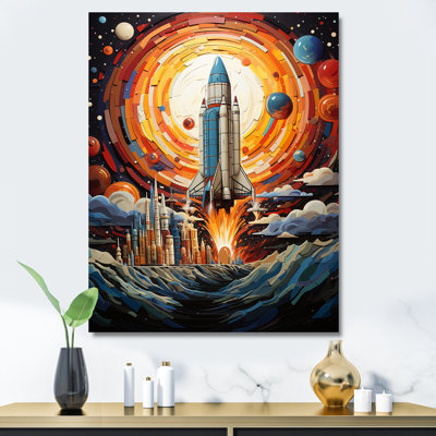 Lune, fusée de la fusée, impression d'art mural