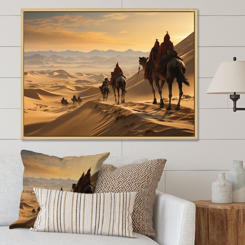 Asian Art Silk Road V, reproduction d'art sur toile, H 30 po x l 40 po x P 1,5 po, Cadre naturel flottant