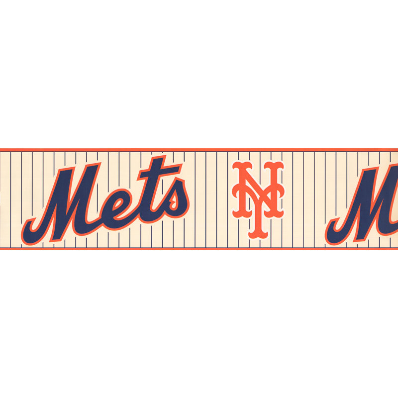 Bordure de papier peint L 15 pi x l 6 po MLB, Mets de New York