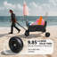 Chariot de plage de pêche pliable robuste avec porte-parapluie et tringle, chariot tout-terrain d'une capacité de 550 lb pour le sable, noir