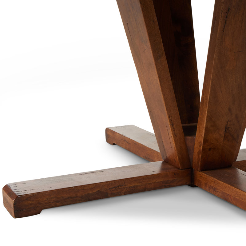 Cobain Round Solid Wood Dining Table, 30" H x 72" W x 72" L, Medium Brown