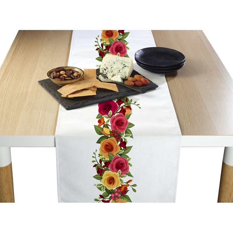 Shawna Polyester Floral Rectangle Napkin, 72" W x 12" L