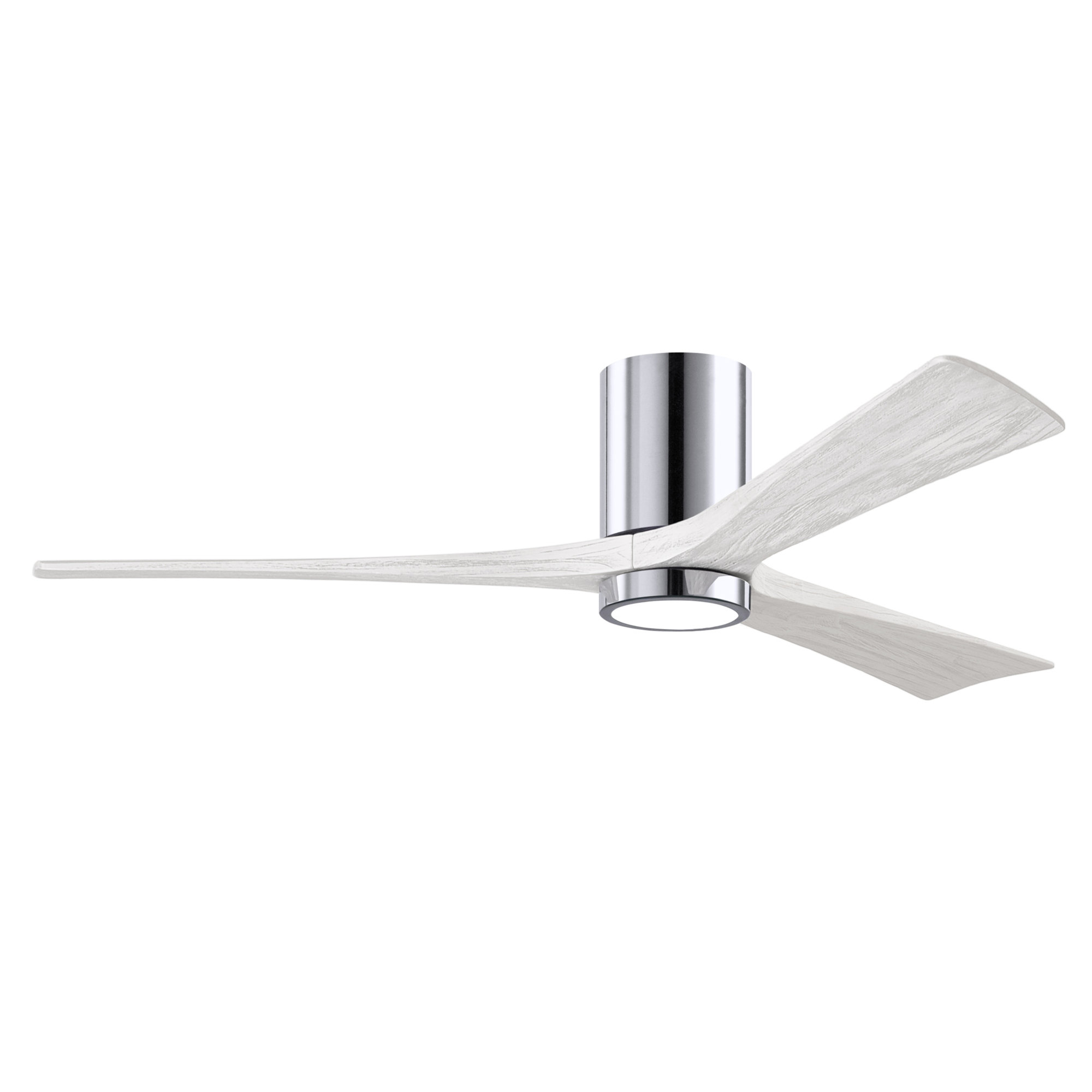 Olivier 3 Blade Ceiling Fan with LED Light Kit, Matte White, Polished Chrome, 60"