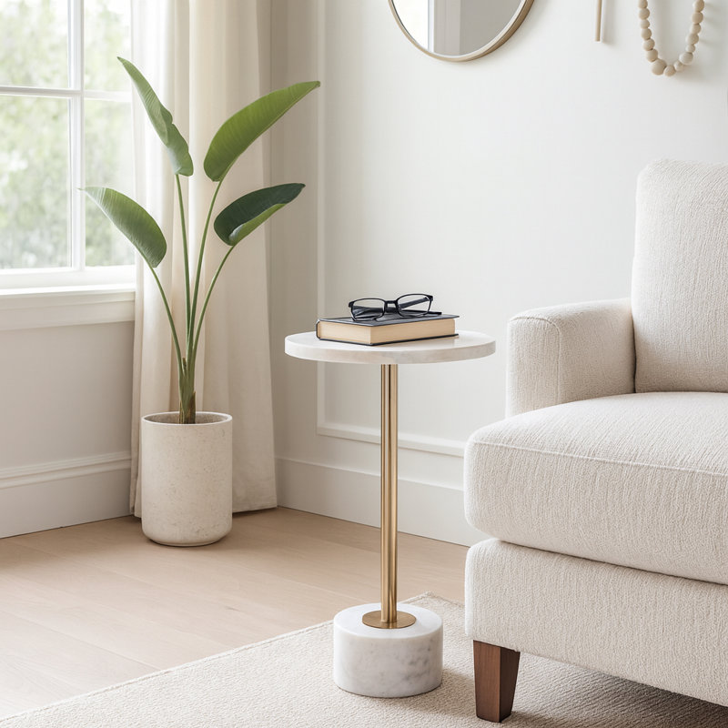 Table d'appoint Jackins Modern, Blanc