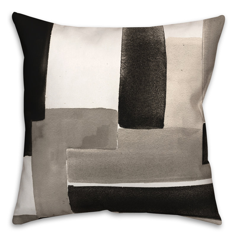 Beige Spun Poly Square Indoor/Outdoor Throw Pillow