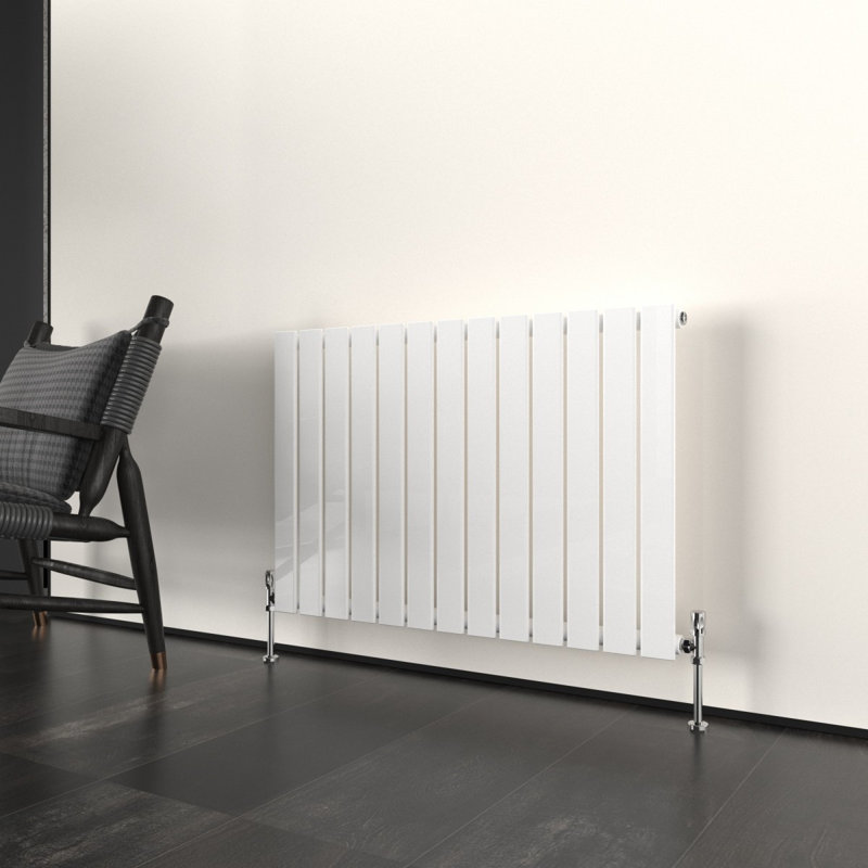 Flat Panel Central Heating Designer Radiator, 60cm H x 88.4cm W x 4.6cm D, Anthracite