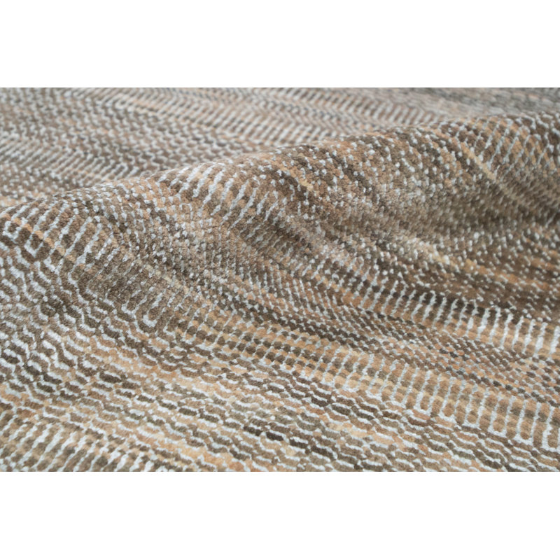 Tapis cuivre et gris noué à la main de haute qualité