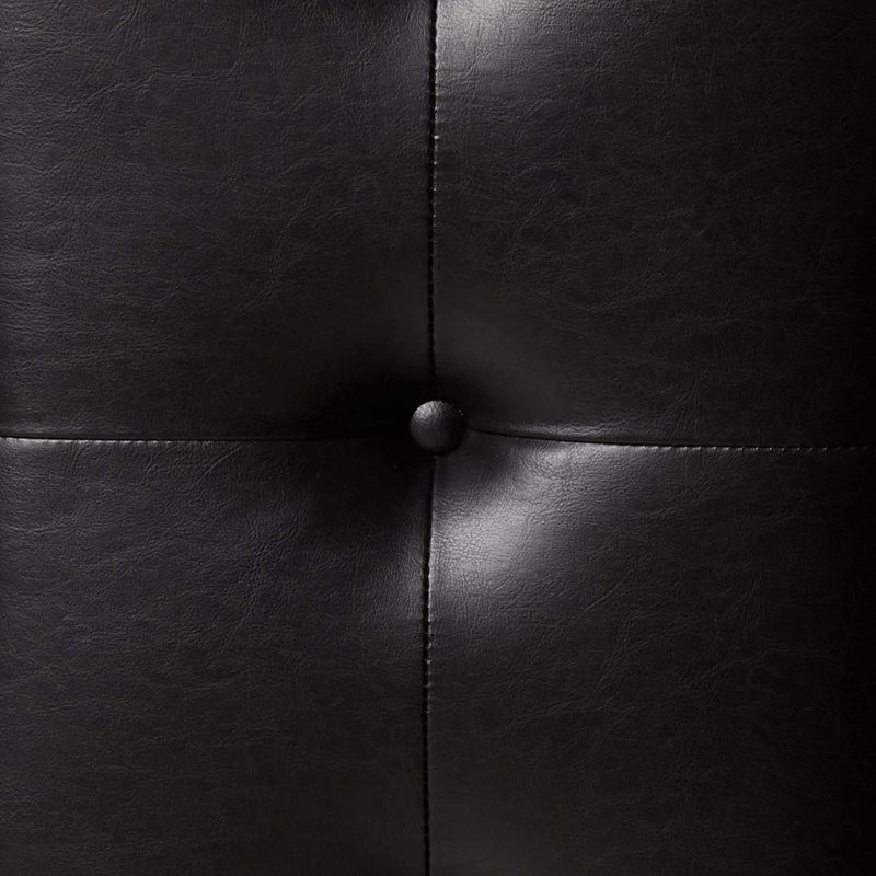 Impressionnante banquette capitonnée en cuir brun et noir